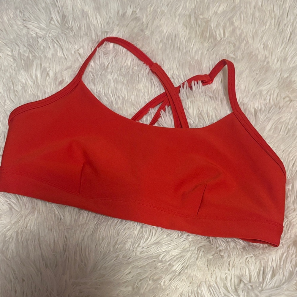 ALO Yoga Red Strappy Sports Bra